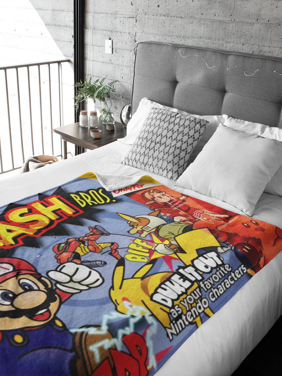 Gaming Blanket Retro Video Game Blanket Game Room Decor Gamer Gift Game