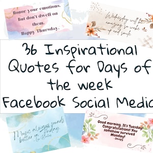Citations inspirantes pour les médias sociaux, publications inspirantes des jours de la semaine, graphiques d&#39;engagement Facebook, citations inspirantes Instagram
