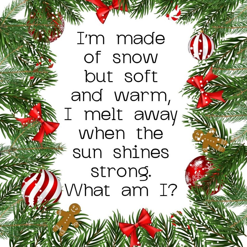 Christmas Set of 12 Riddles Facebook Engagement Graphics Games, Social ...