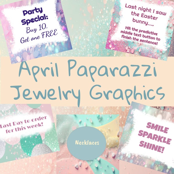 Paparazzi Jewelry Consultant Graphics, GLITTER Facebook graphics, April engagement post, Paparazzi jewelry posts, BLING, Instagram, Facebook