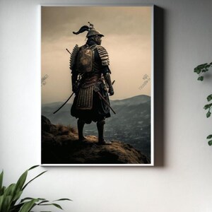 Samurai Wall Art Digital Download - 5 differents sizes Instant Printable Decor for Home or Office