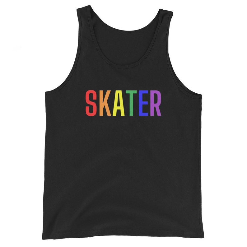 Roller Skate PRIDE Skater Unisex Tank Top in Black or White, Roller