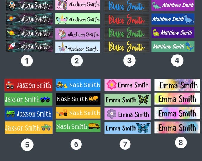 Personalized Name Labels for Kids, Waterproof Labels, Dishwasher Safe ...