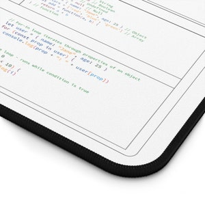 Javascript Coding Cheat Sheet Color Coded Desk Mat - Etsy