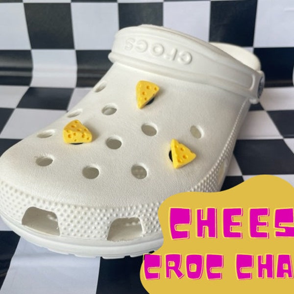 Cheese Charm // Shoe Charm // Fake Food // Swiss cheese // Mouse // Cute // Quirky // Handmade