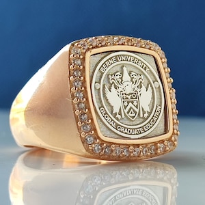 Custom College Class Ring in 14K Solid Gold School Ring Graduation Gift  Personalized University Ring High School Class Ring - Etsy