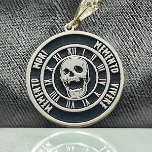 Memento Mori,Memento Vivere Necklace, Carpe Diem, Coat Of Arms Necklace,Custom Pendants,Family Crest Necklace,University Necklace