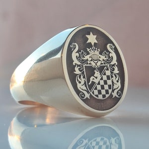 Family Crest Ring,Personalized Coat of Arms ring,Heraldic Ring,Custom Jewelry ,Customized Family Name Ring, Class Ring,Free Personalization