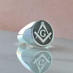 Masonic, Freemason Ring, Master Mason Jewelry, Freemason Jewelry, Masonry Signet Ring, Masonic Rings, Free Mason Ring