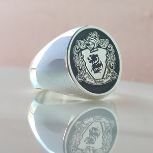 Coat of Arms Ring, Family Crest Rings, Custom Signet Ring,Crest Ring,Family Crest Signet Ring ,Custom Ring with Personalized Gold and Silver