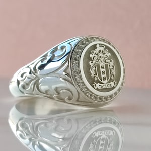 Coat of Arms Ring, Family Crest Rings, Custom Signet Ring, Crest Ring, Family Crest Signet Ring Family Crest Signet Ring Christmas Gift