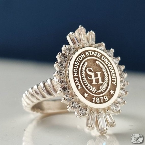 Custom Graduation Signet Ring 925 Sterling Silver - Personalized State College School Ring for Men & Women - Class of 2026 Alumni Jewelry