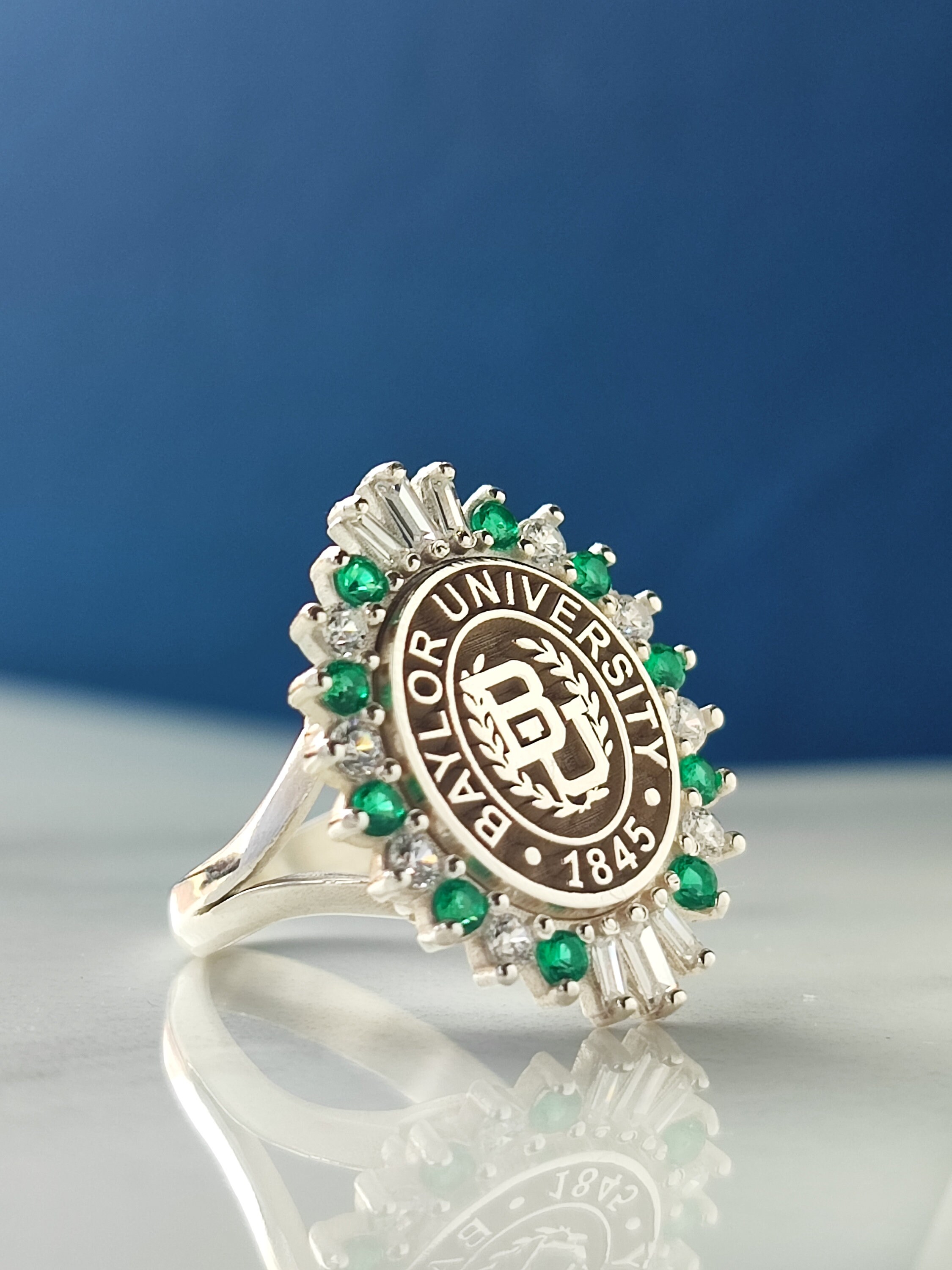 Dainty Custom Graduation Ring 14K Gold - Personalized State University ...