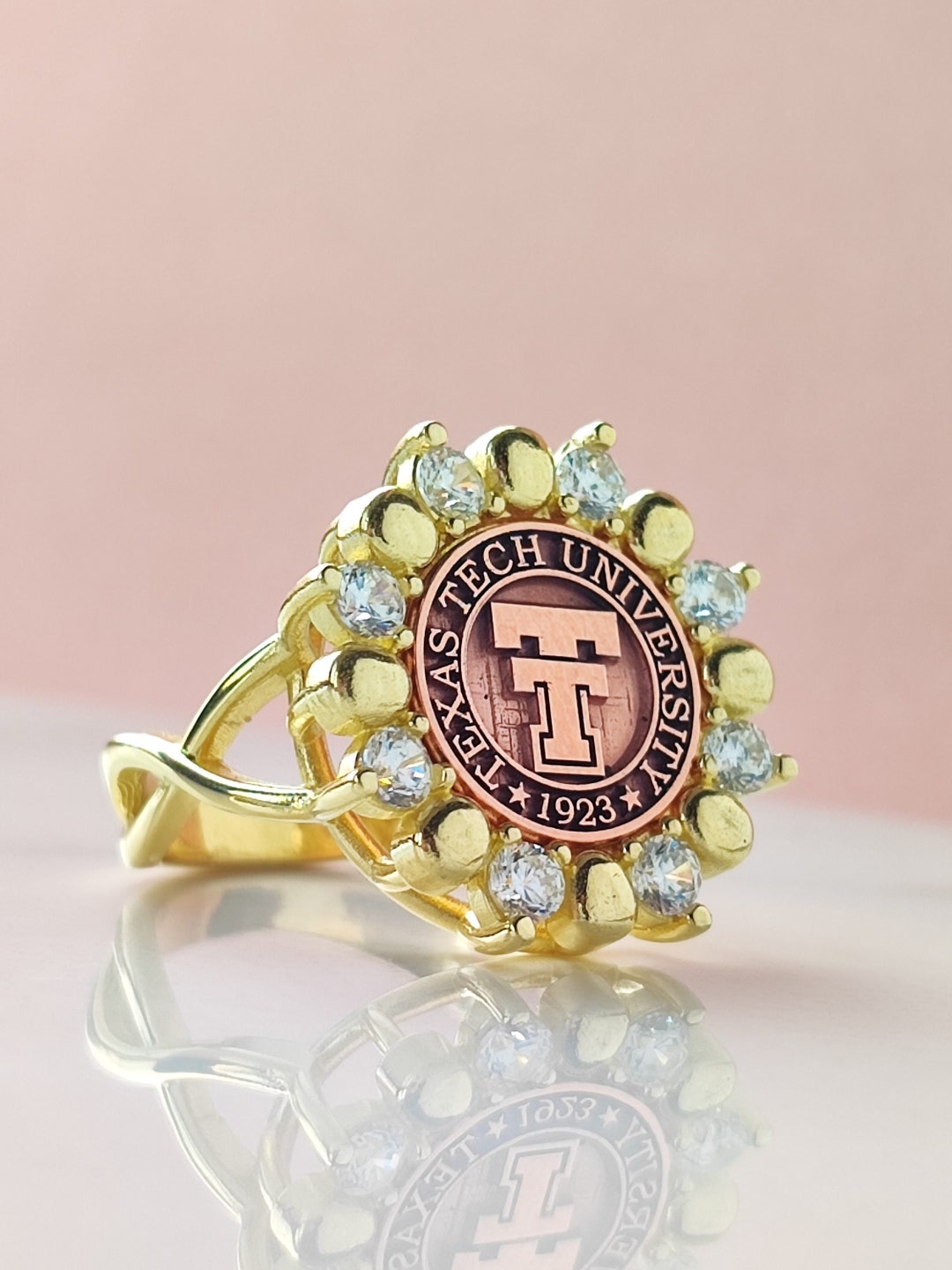 Grad Gold Rings 14k Gold College Ring, Personalized University Graduation Gift - Etsy