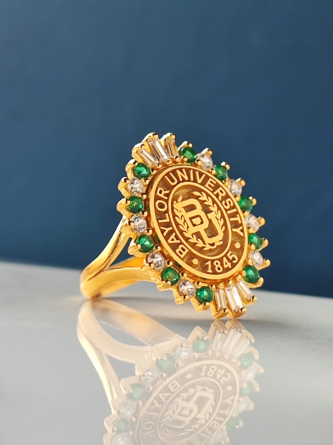 Grad Gold Rings Personalized Solid Gold College Ring, 14K Graduation Ring - Etsy