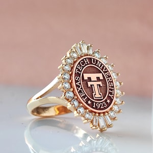 Solid gold college ring , Personalized jewelry , Personalized high school ring ,Class ring ,Custom class ring ,University ring ,Gift for her