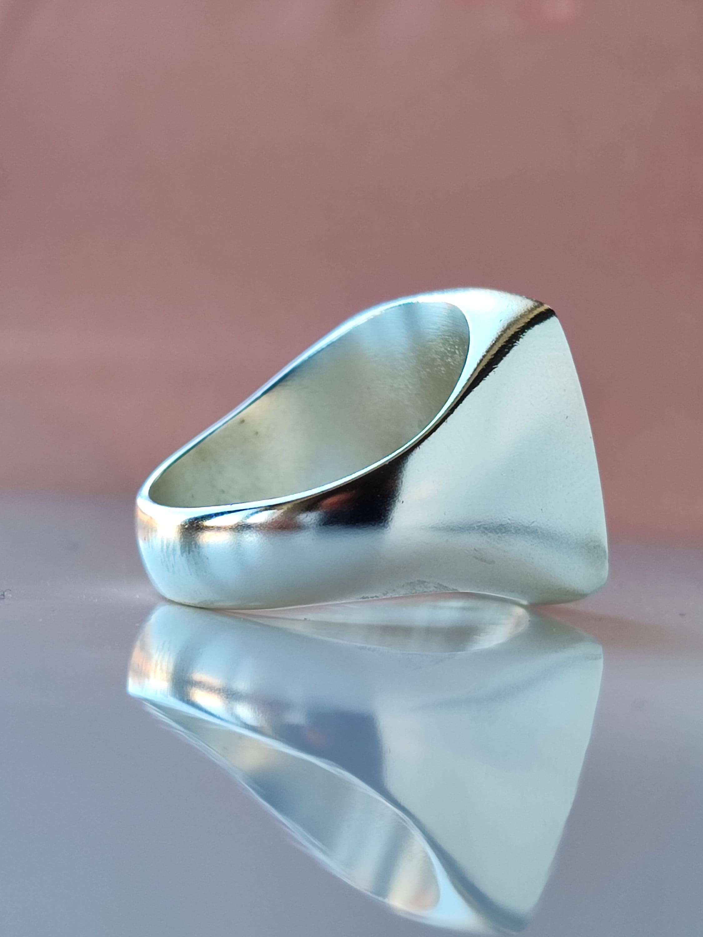 Customizable Square Face Sterling Silver Graduation Ring, College