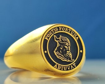 Family Crest Rings, Custom Signet Ring, Family Crest Signet Ring, Personalized Jewelry, Solid Gold Coat of Arms Signet Ring, Christmas Gift