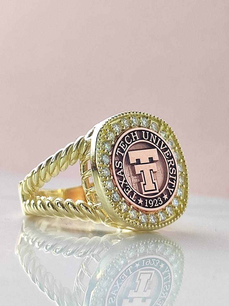 Personalized College Ring Sterling Silver University Ring Custom School ...