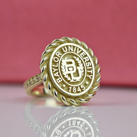 Solider Gold Damen College Ring, High School Ringe, Graduierung
