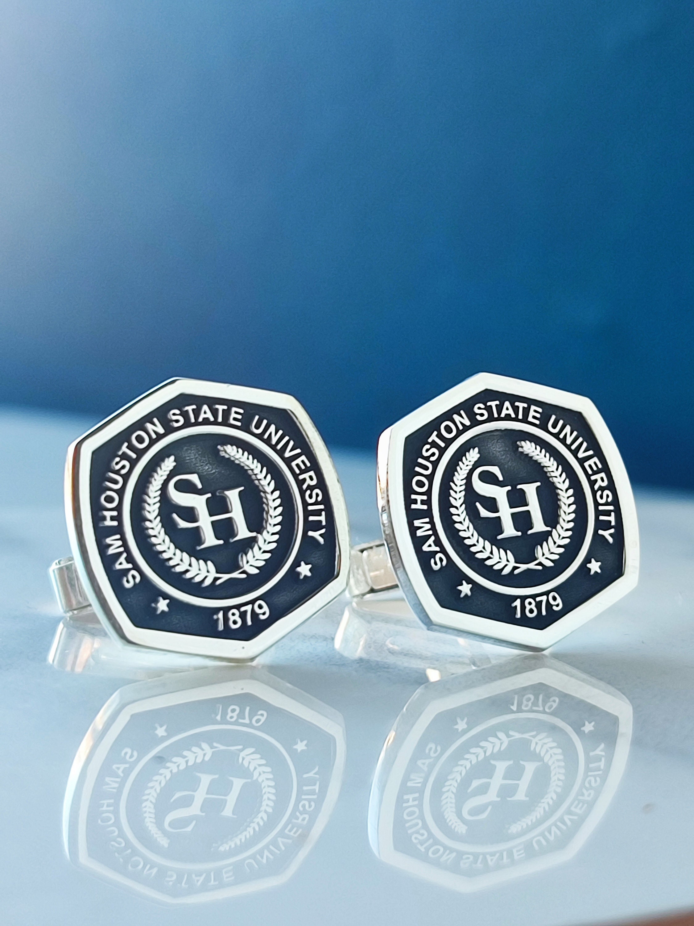 Sterling Silver Graduation Cufflinks, University Seal, Deep Engraved - Etsy
