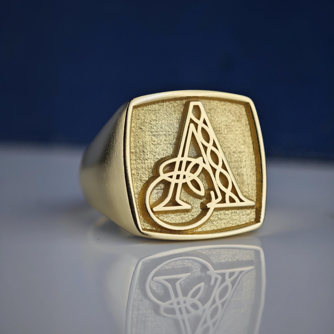 Monogram Initials Signet Ring, Custom Monogram Rings, Initials Ring ...