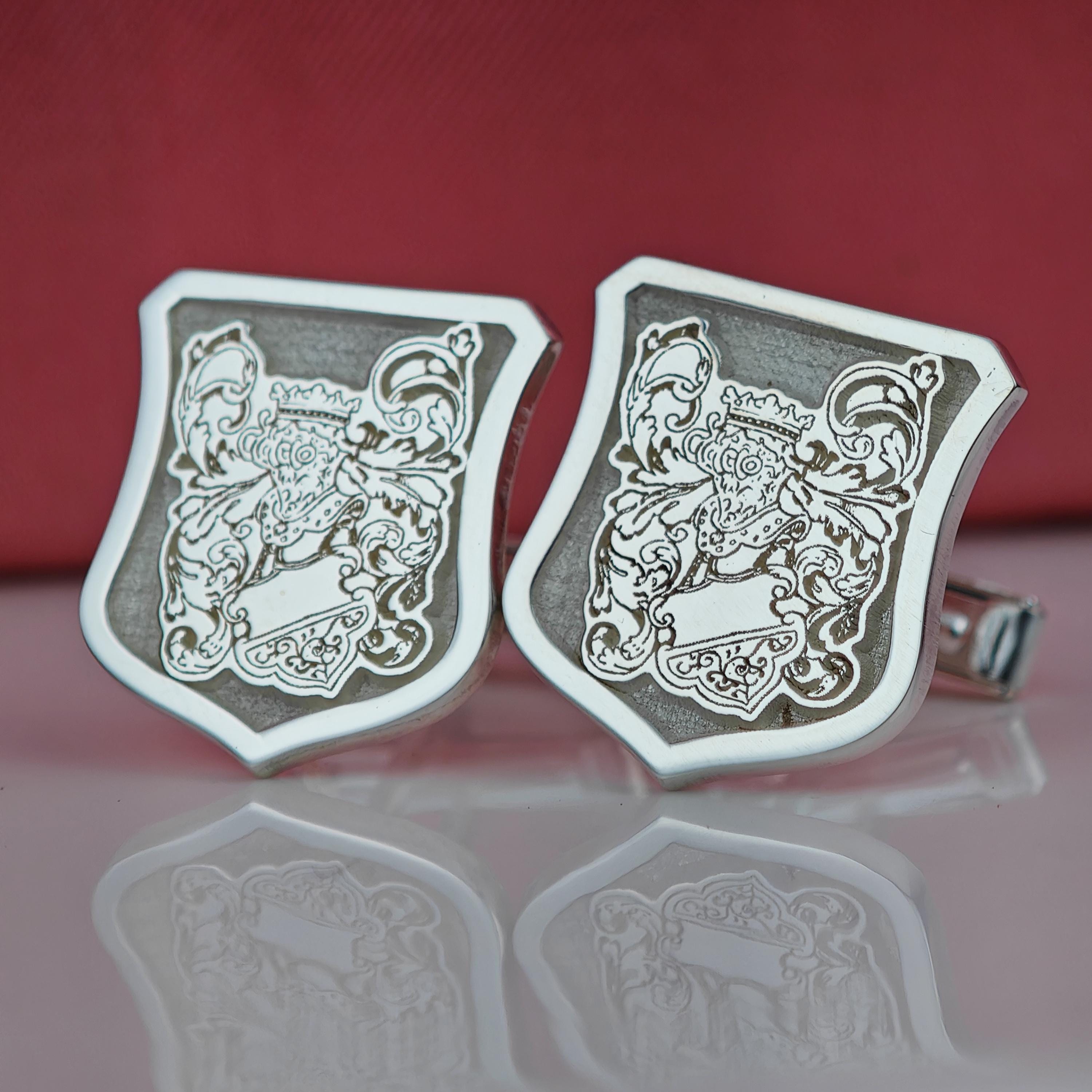 Personalized Family Coat of Arms Cufflinks for Groomsmen Gift Wedding ...