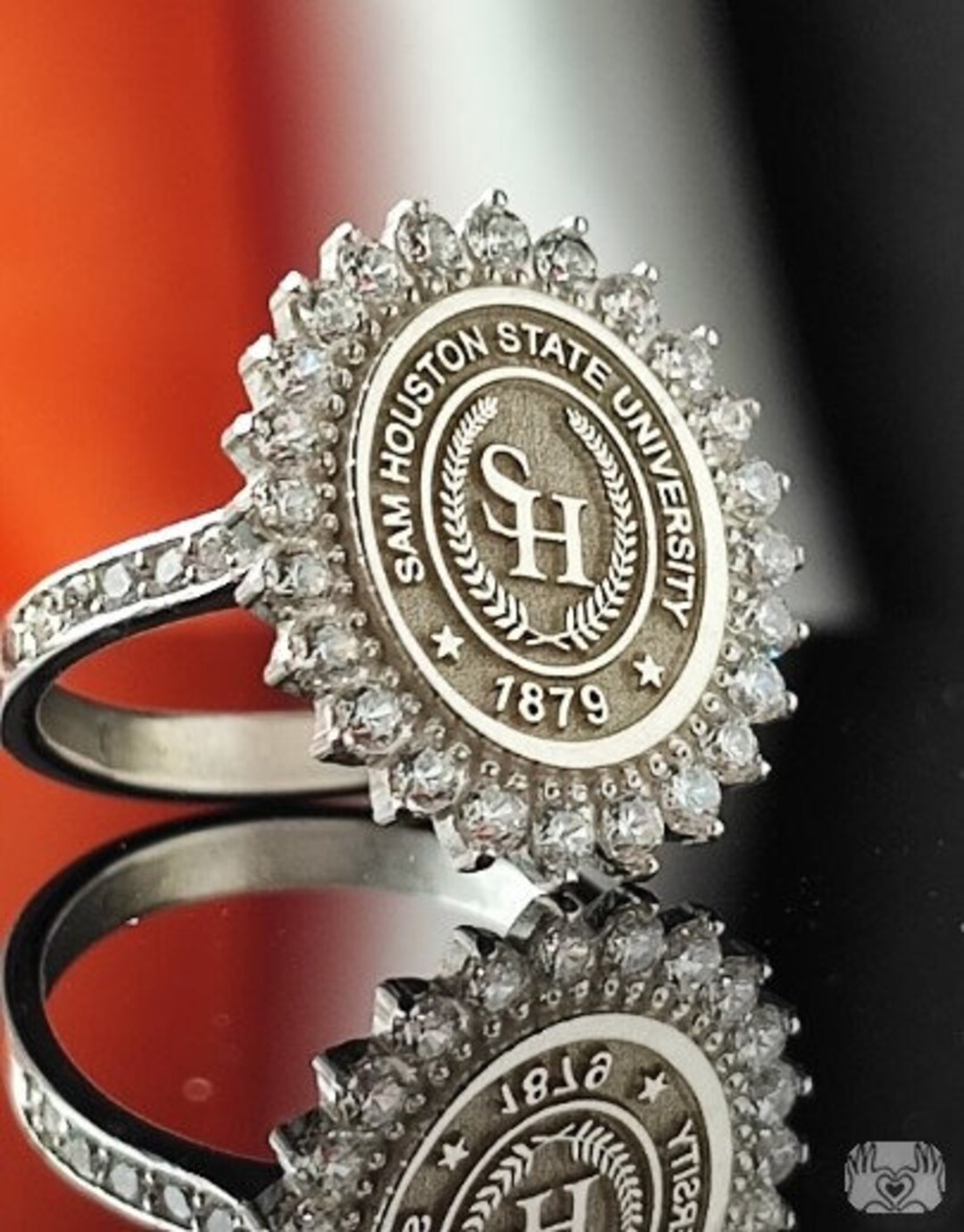 University Key Rings Sterling Silver University Ring, 14K Gold, Customizable College Class ...