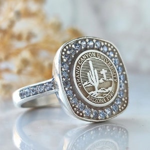 College Class Rings, Women's Class Ring, Silver Graduation Rings, Valentina day ring, Graduation Rings, College Class Rings, Personalized