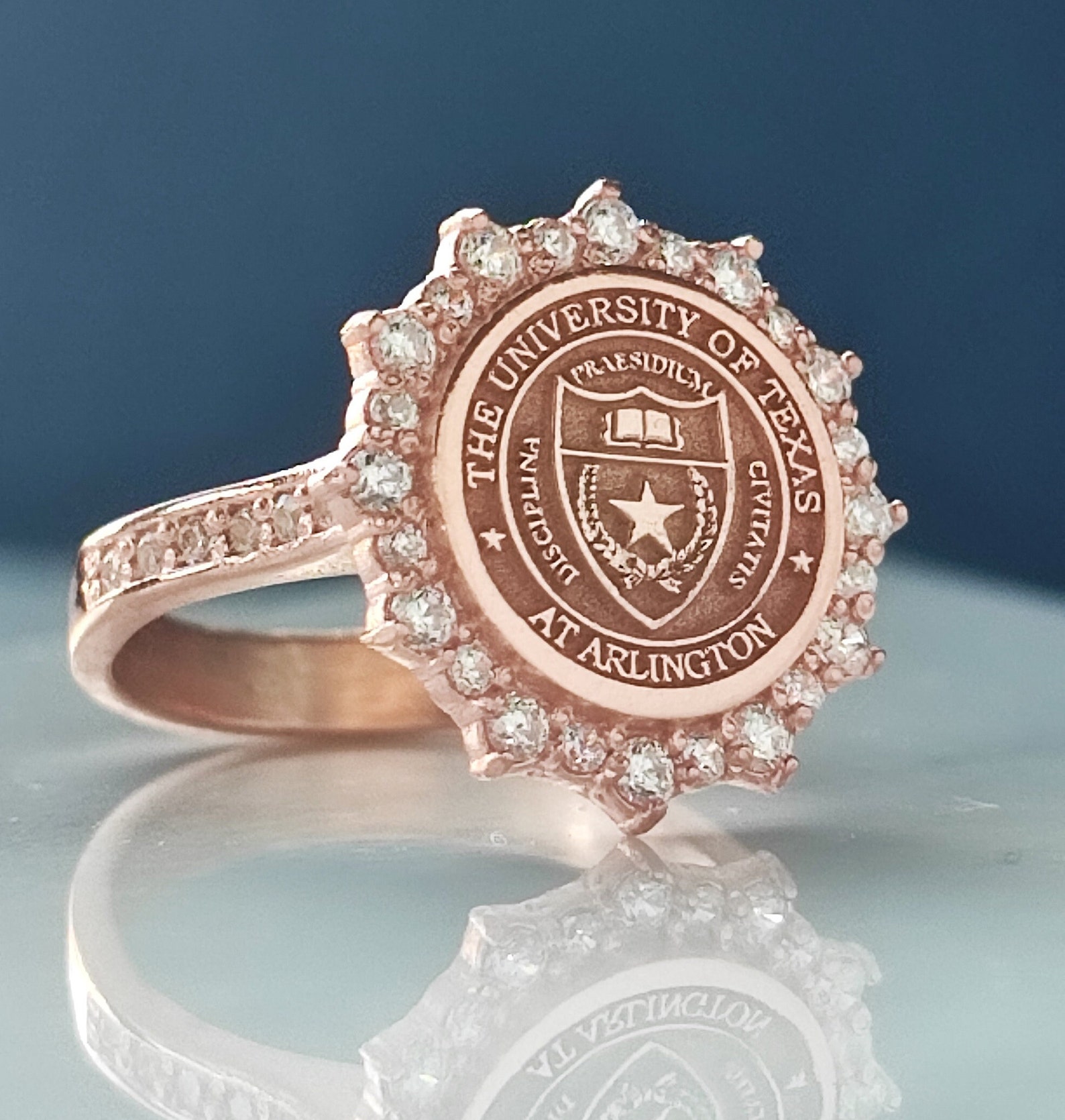 Academic Graduation Ring, Personalized College Ring, Sterling Silver ...