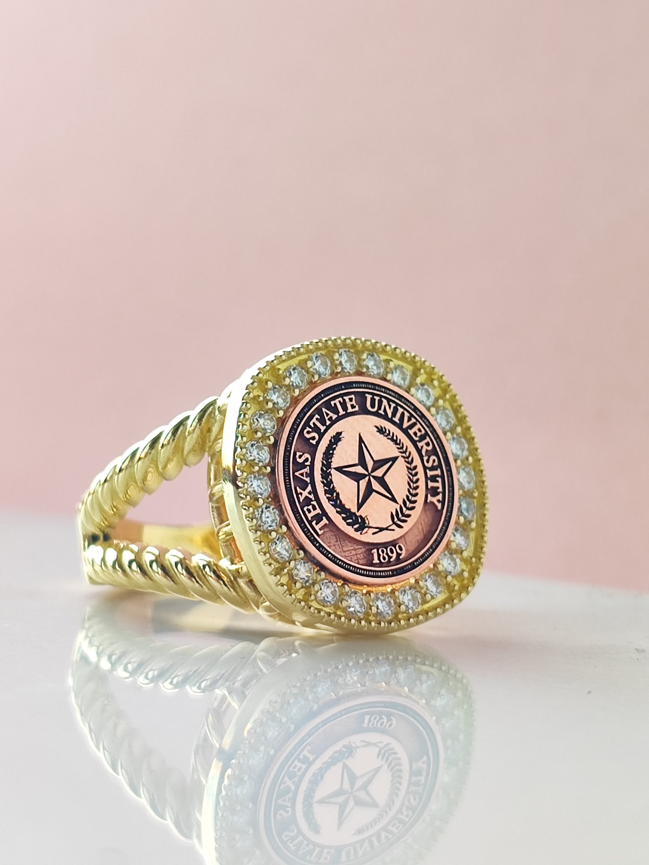 Custom University Graduation Signet Ring - Sterling Silver & Solid Gold Options,College ring , University ring , Class