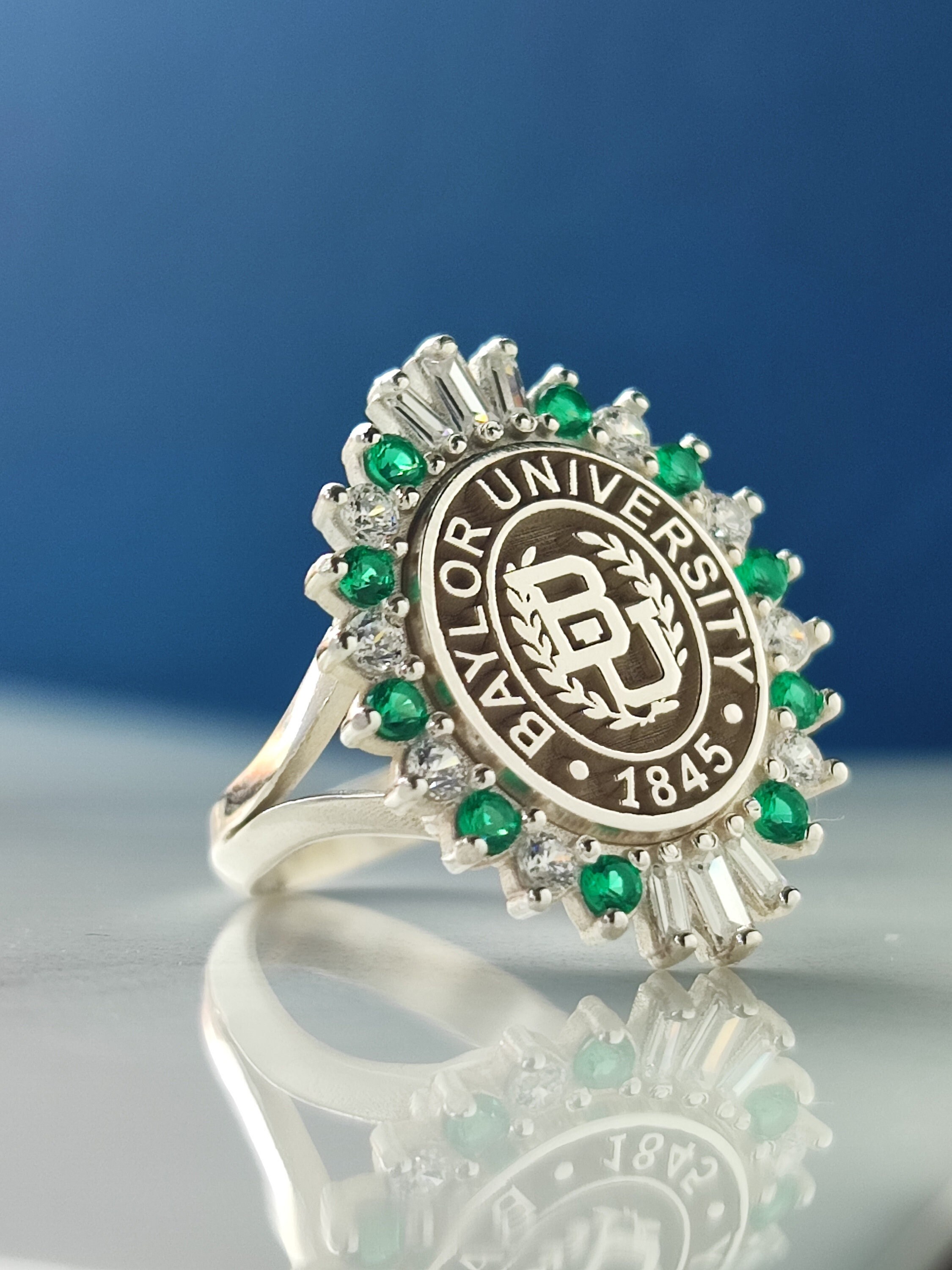 Dainty Custom Graduation Ring 14K Gold - Personalized State University ...