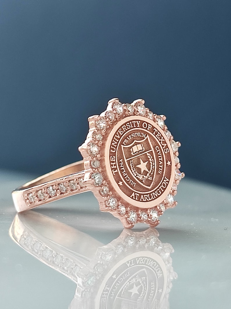 Academic Graduation Ring, Personalized College Ring, Sterling Silver ...
