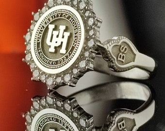 Sterling Silver University Class Ring | Personalized Graduation Gift