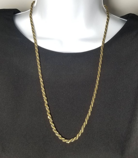 Genuine Trifari gold tone & black necklace. - image 3