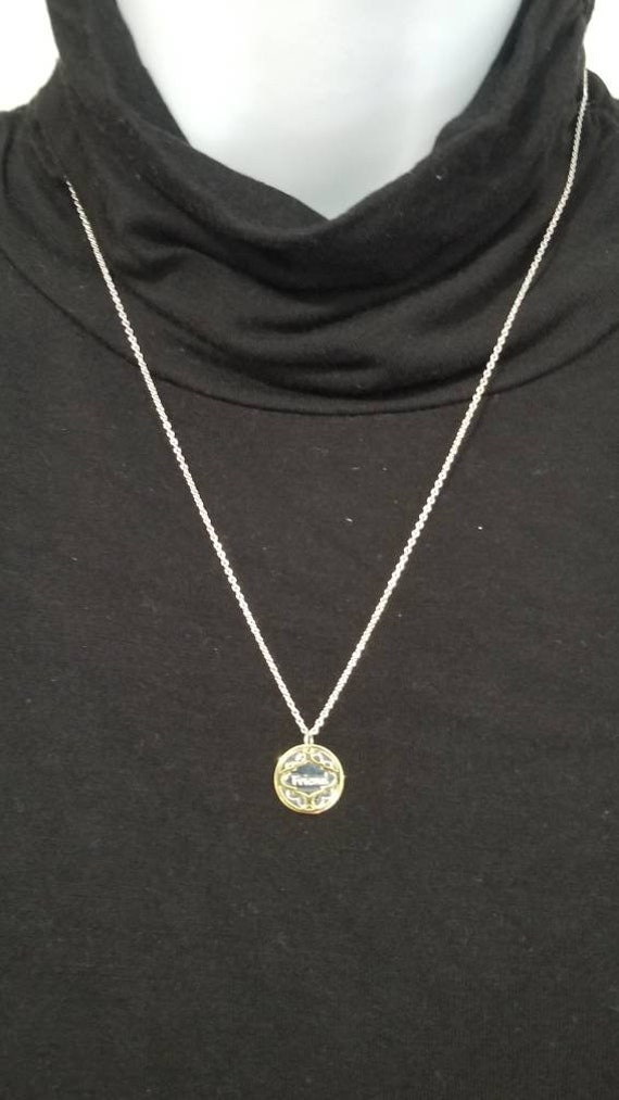 NWOT Sterling & gold necklace with "Friend" penda… - image 2