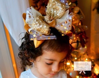 Gold Confetti Hairbow