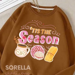 To jest w tym sezonie PNG cyfrowy transfer clipartów Meksykański świąteczny kubek navidad año nuevo DTF sublimacyjna koszula pan dulce tamales atole cafe