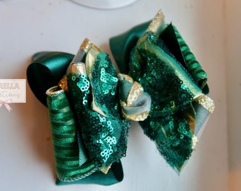 Emerald Galore Hairbow