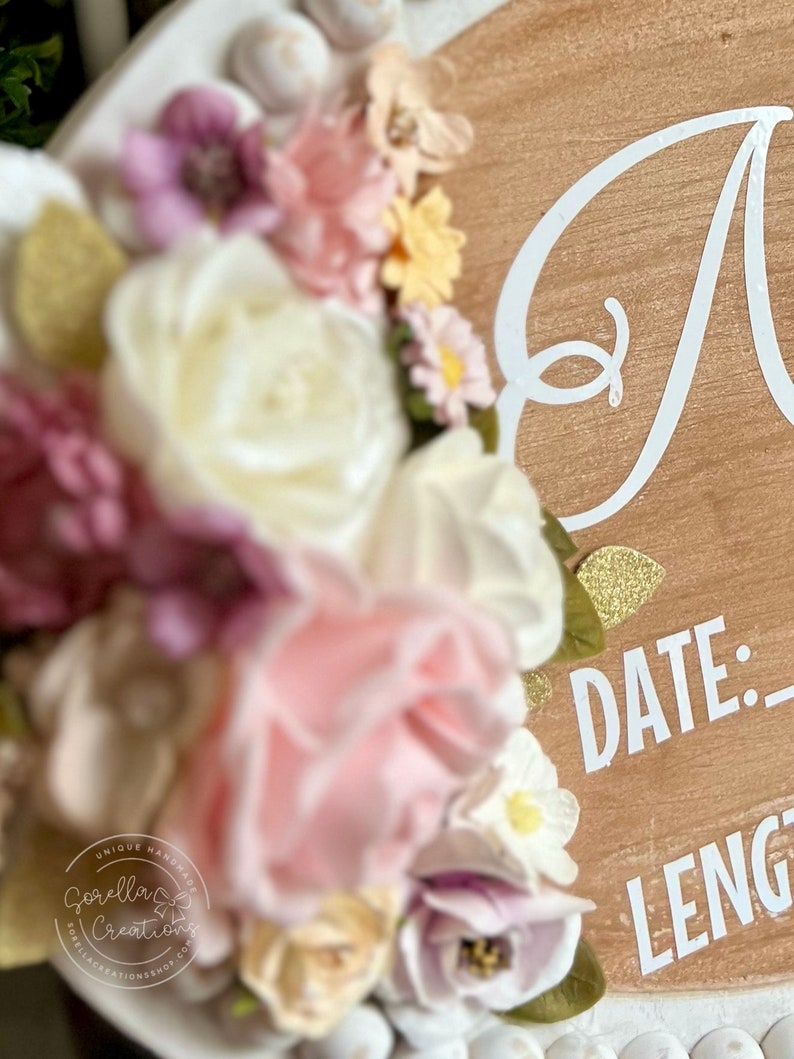 Baby Announcement Hospital Nursery Door Name Hanger /floral Baby Name