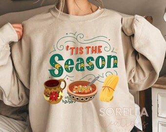 Tis this season PNG digital Clipart  transfer Mexican Christmas navidad mug año nuevo DTF sublimination shirt pozole tamales atole