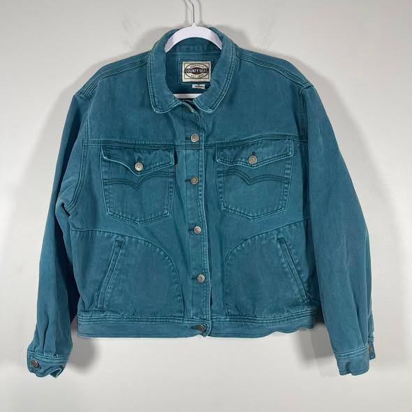 Veste Chemise Denim County Seat – Années 90 Y2K, Bleu, Taille M, Femme