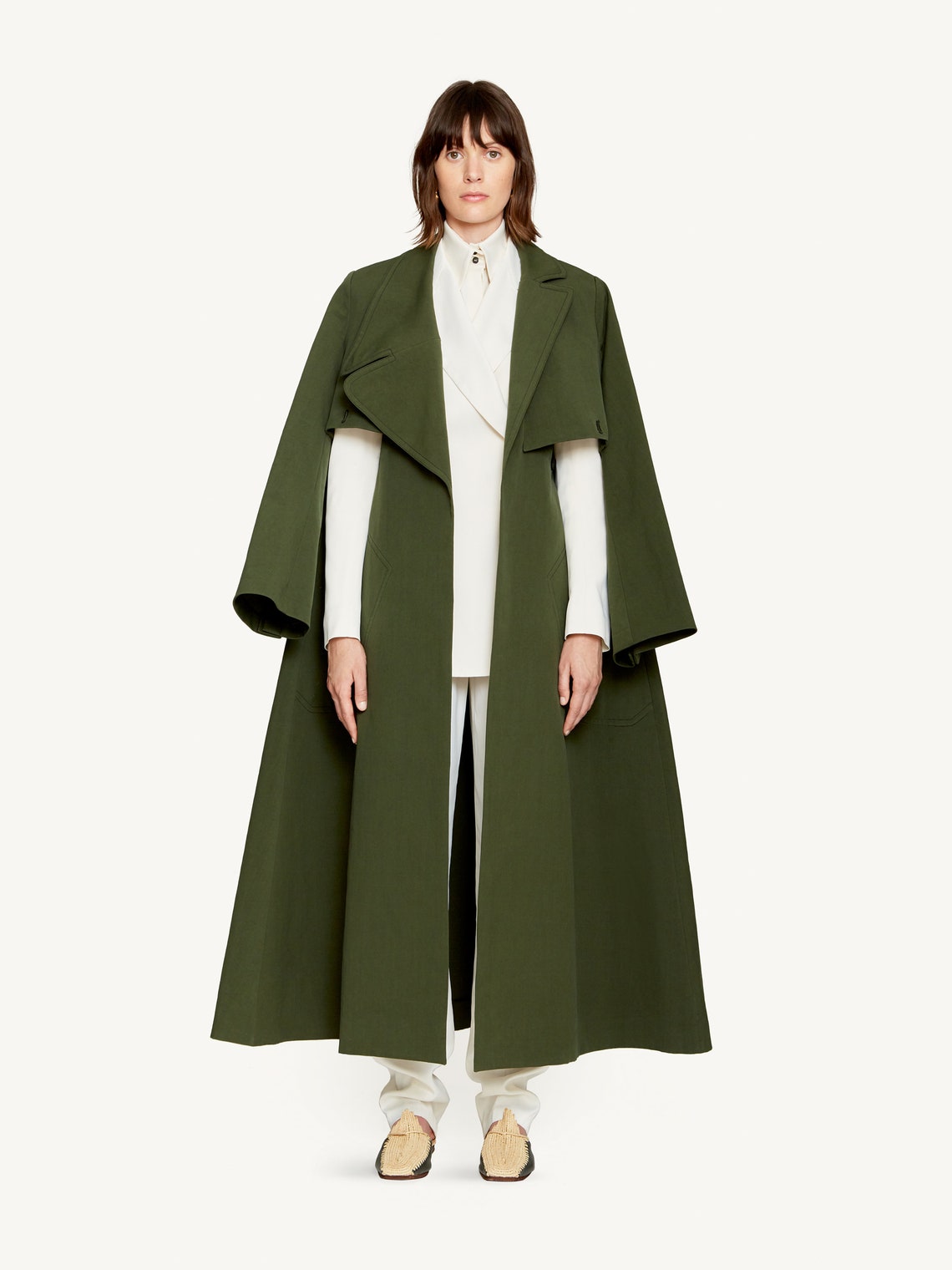 Luxury Trench Coat in Green / Large Maxi Overcoat Etsy