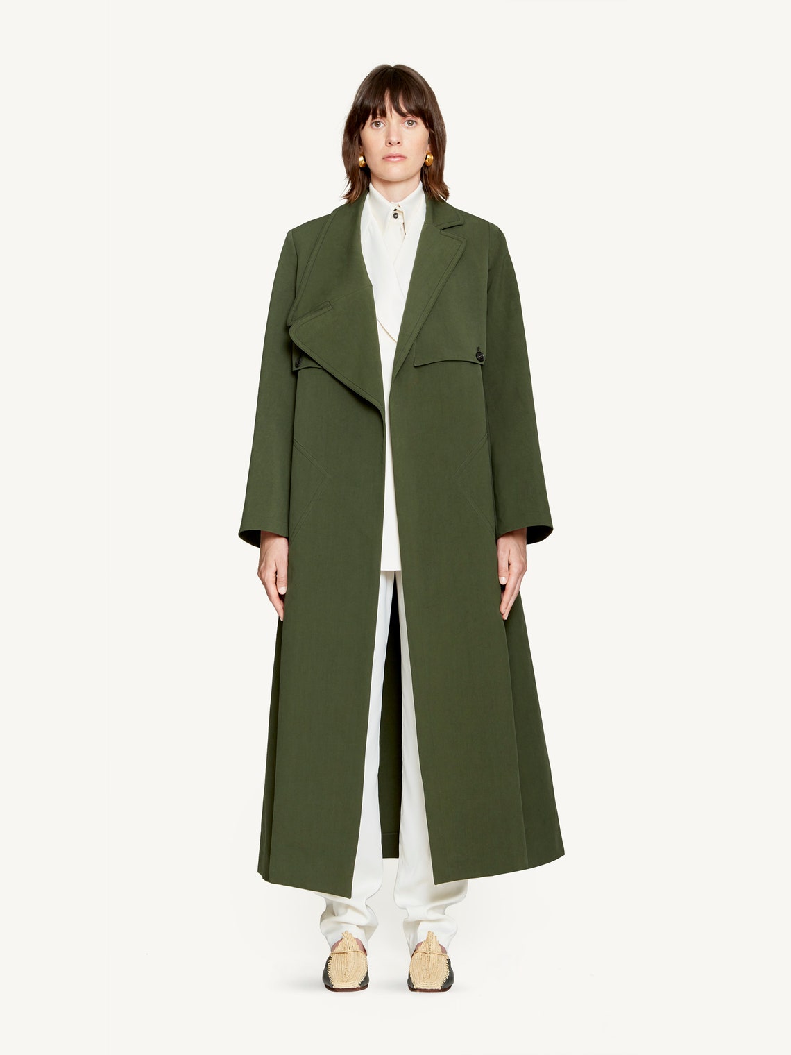 Luxury Trench Coat in Green / Large Maxi Overcoat Etsy