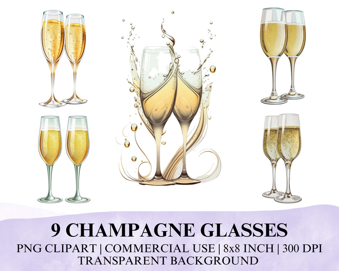 9 Champagne Glasses PNG Clipart, Clipart Champagne Glass PNG, Champagne ...