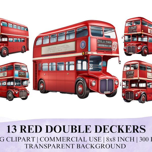 12 Red Double Decker Buses PNG Clipart, Clipart London Double Decker Bus PNG, PNG Double Decker Bus from London, Clipart London, London