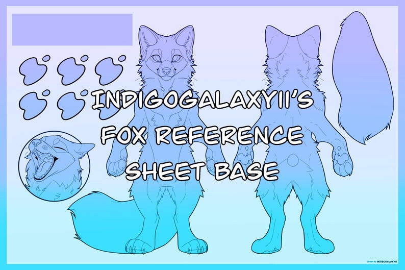 Fox Reference Sheet Base - Etsy
