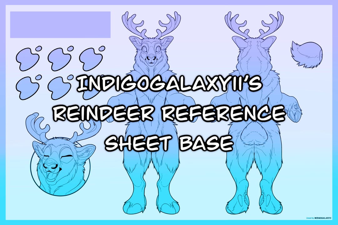 Reindeer Reference Sheet Base - Etsy