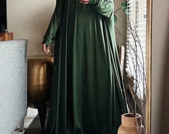 Robe de prière une pièce Jilbab pour femme pleine longueur pour namaz, salah, prière, tissu de prière hijab attaché, vêtements de prière de Madina