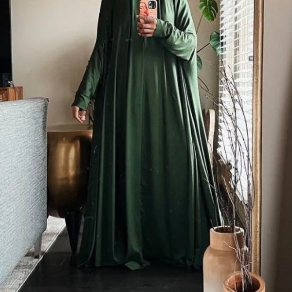 One Piece Prayer Dress Jilbab Garment for Women Full Length for Namaz, Salah, Praying,attached hijab prayer cloth ,madina prayer clothes